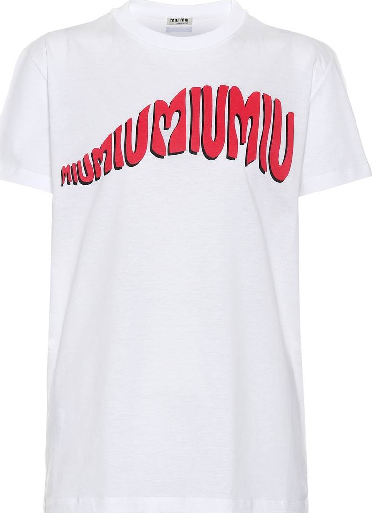 Miu Miu Printed cotton T-shirt