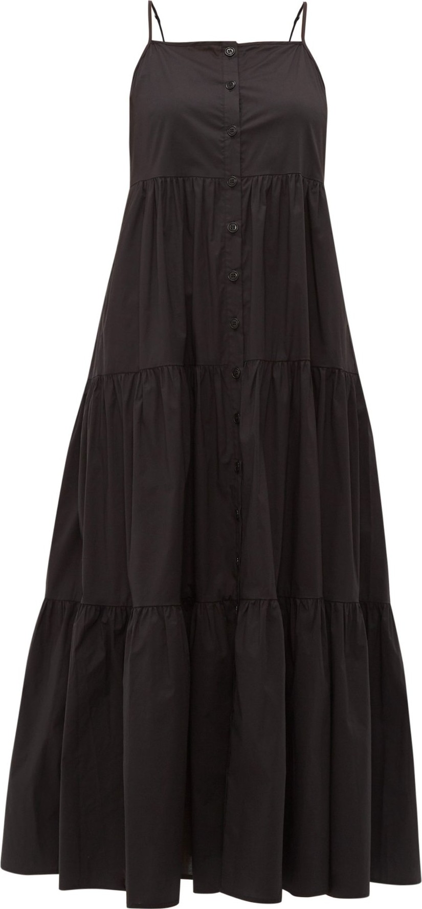 SEA Luna tiered cotton-blend midi dress