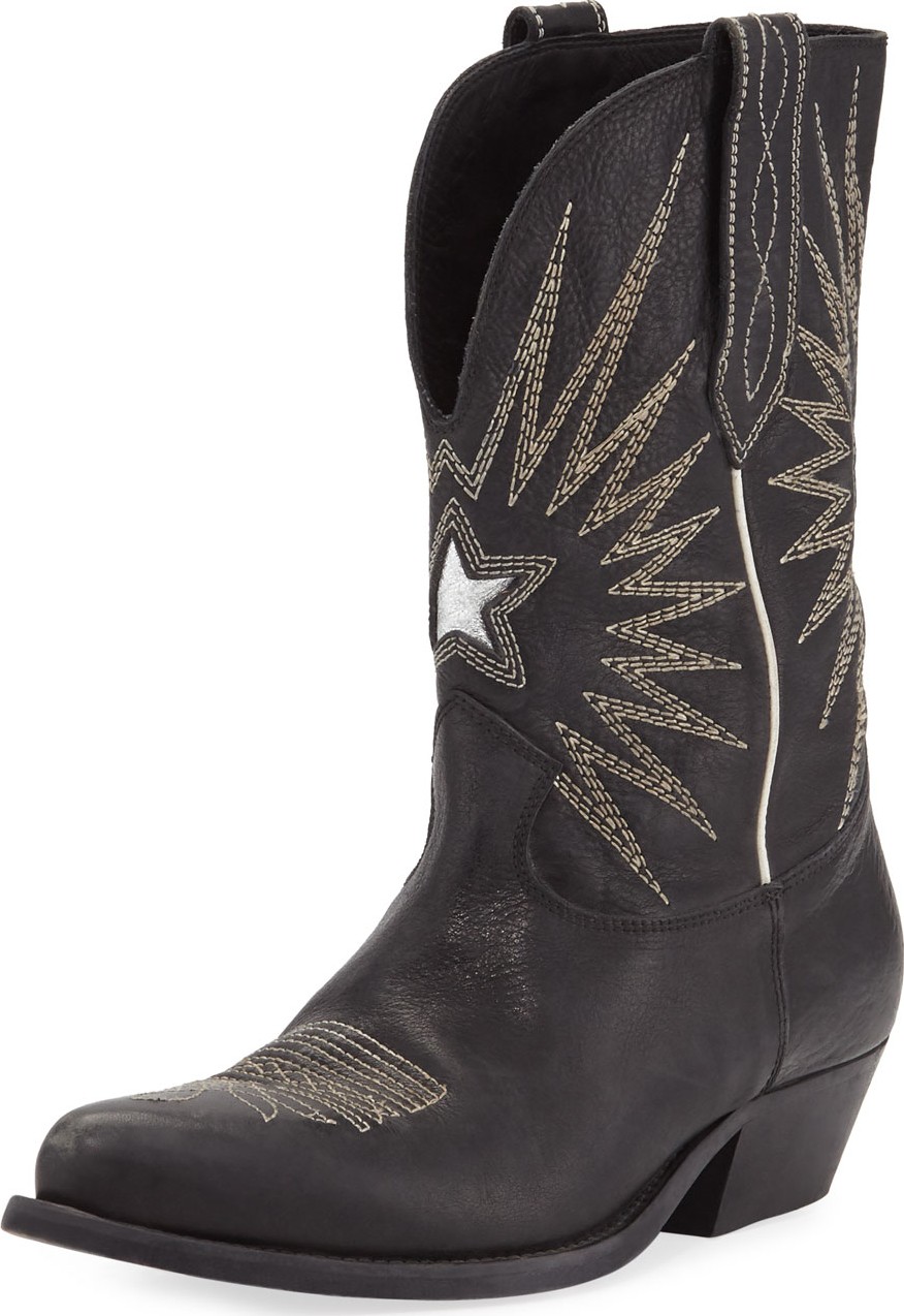 Golden Goose Deluxe Brand Wish Star Leather Western Boots