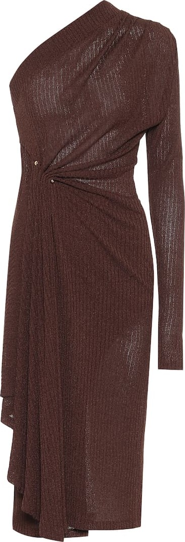 DODO BAR OR Ribbed-knit one-shoulder midi dress