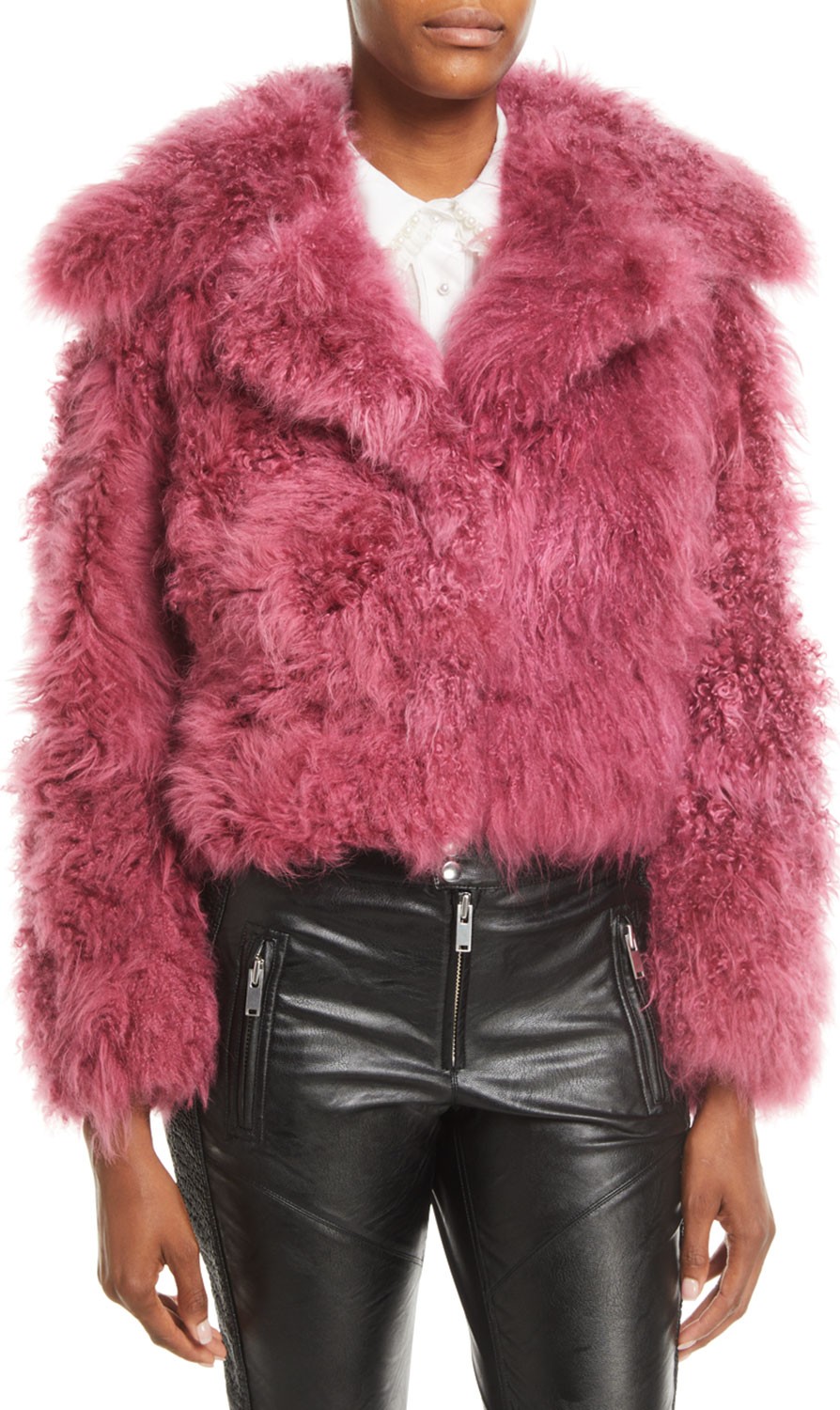Oscar De La Renta Cashmere Goat Fur Jacket