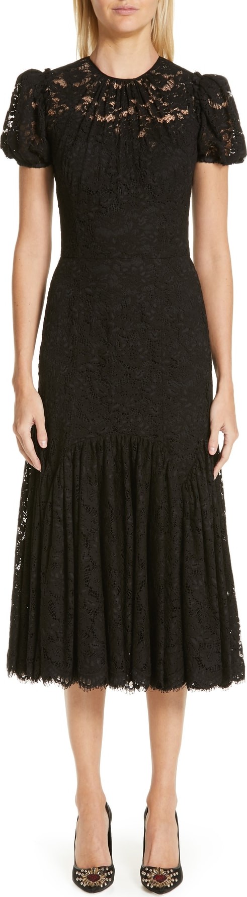 Dolce & Gabbana Ruffle Lace Dress