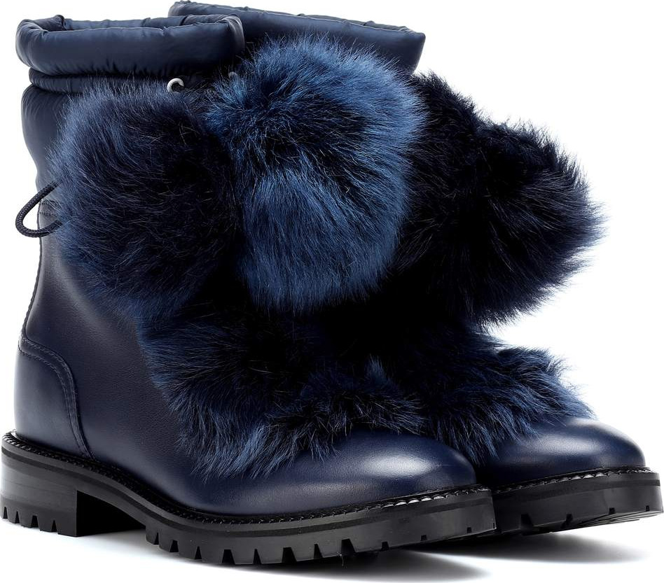 Jimmy Choo Glacie leather and fur boots