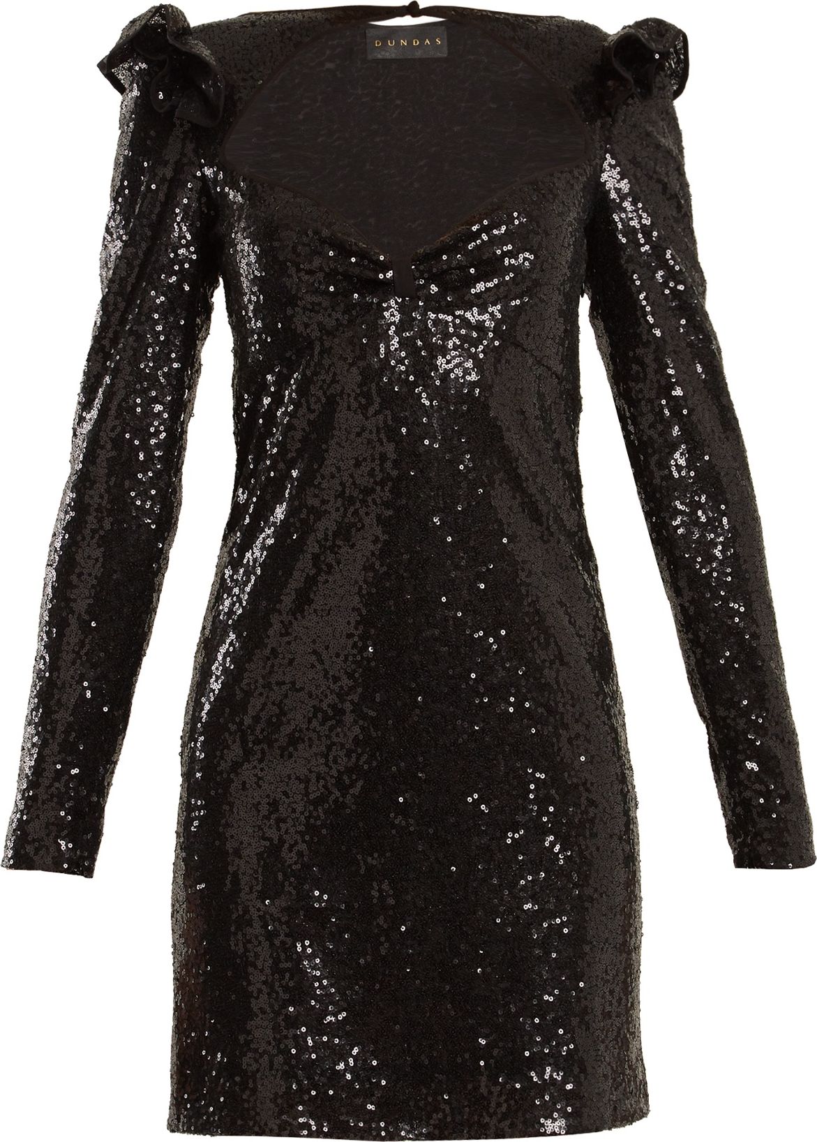 Dundas Long-sleeved sequin-embellished mini dress