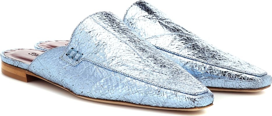 Sies Marjan Lia metallic leather slippers