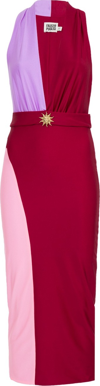 Fausto Puglisi Colorblock Bodycon Midi Dress