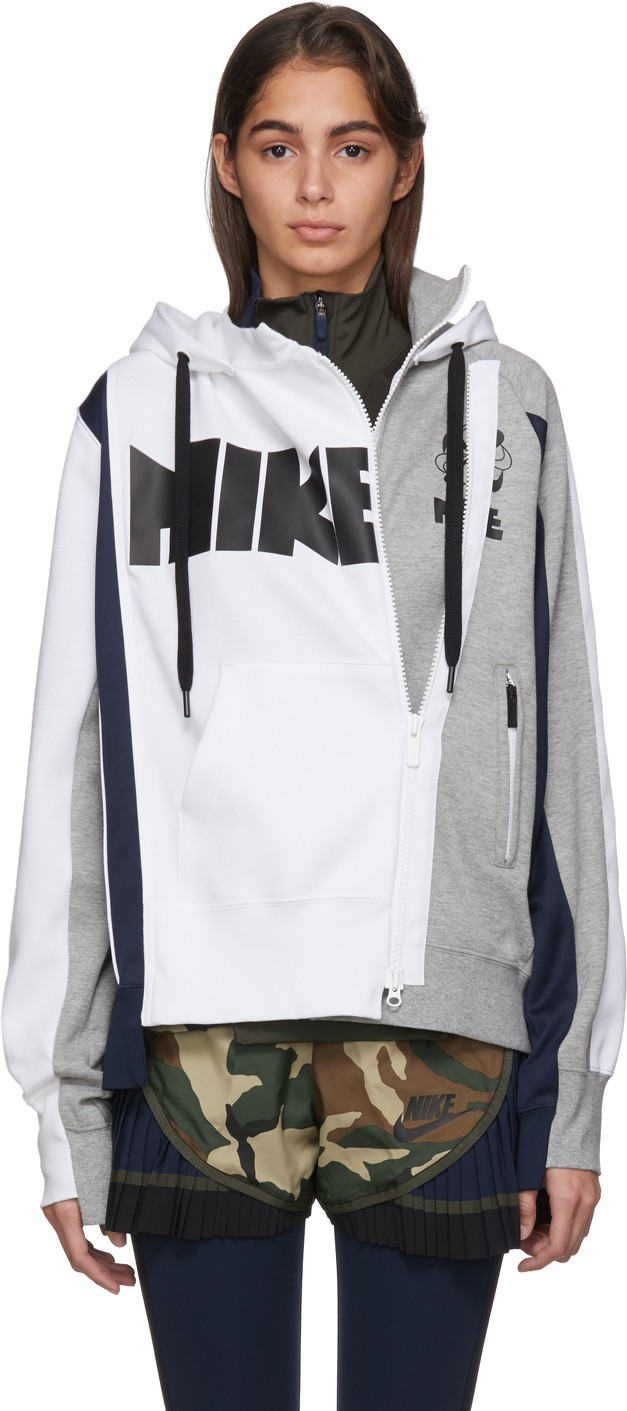 Nike White & Grey Sacai Edition NRG NI-06 Hoodie