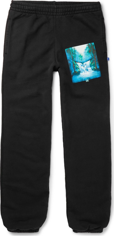 Off White Slim-Fit Printed Loopback Cotton-Jersey Sweatpants