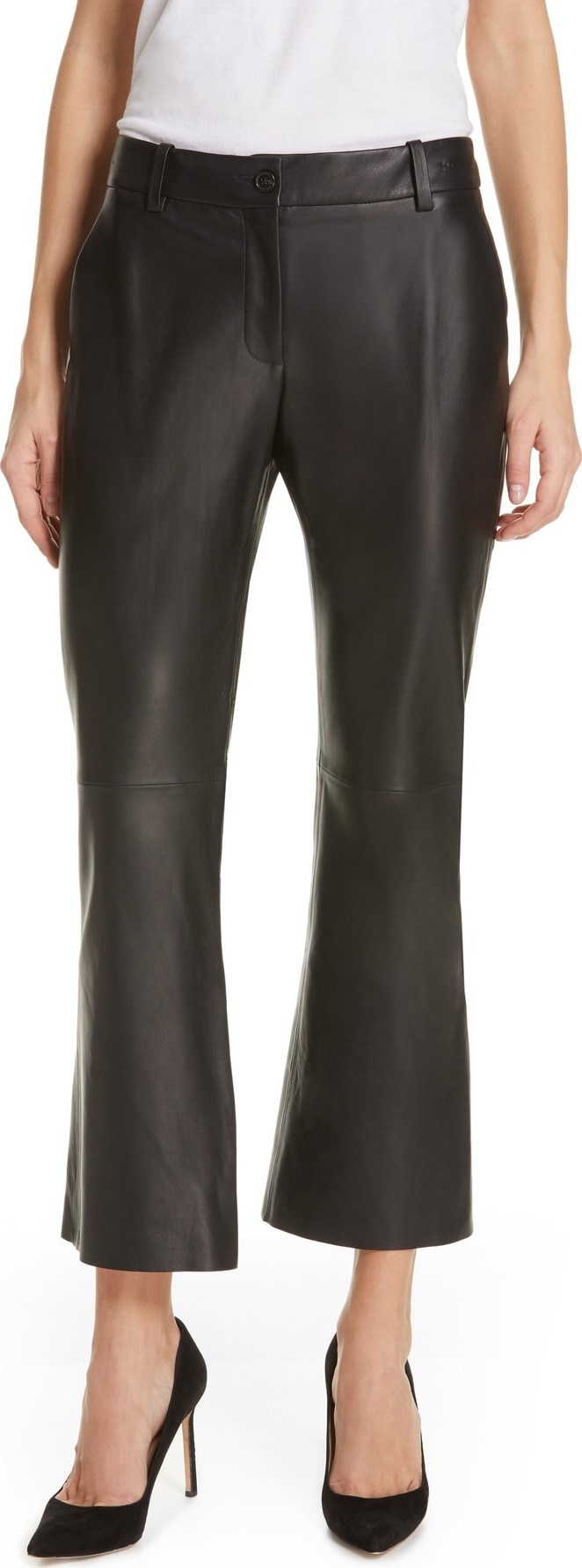 Nili Lotan Caden Lambskin Flare Pants