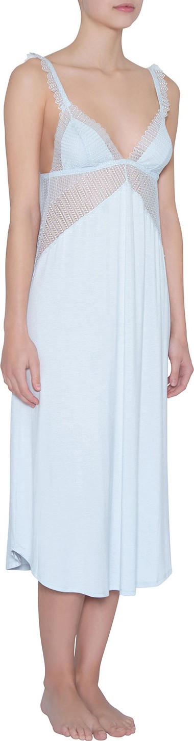 Eberjey Phoebe Luxe Mesh-Inset Nightgown