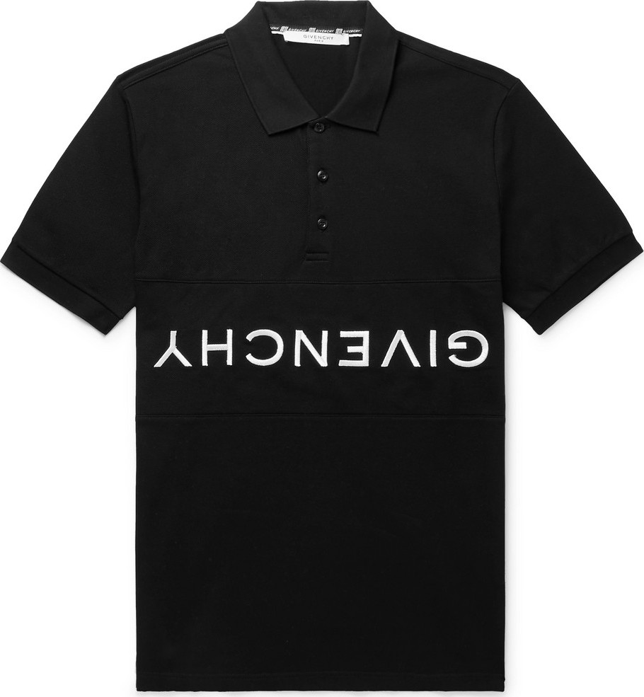 Givenchy Slim-Fit Logo-Embroidered Cotton-Piqué Polo Shirt