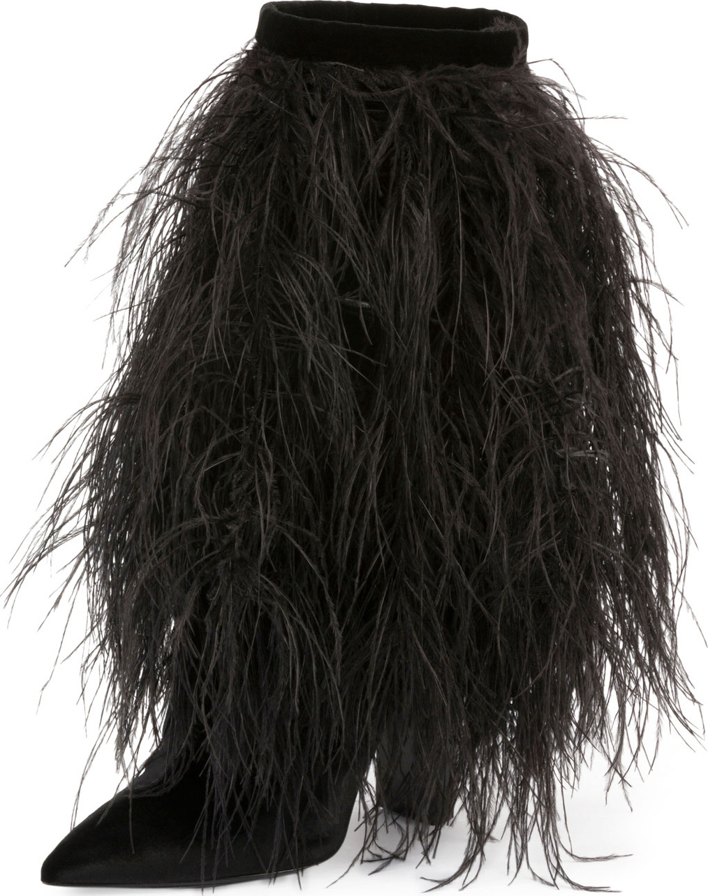 Saint Laurent Tanger Feather Calf-High Boot