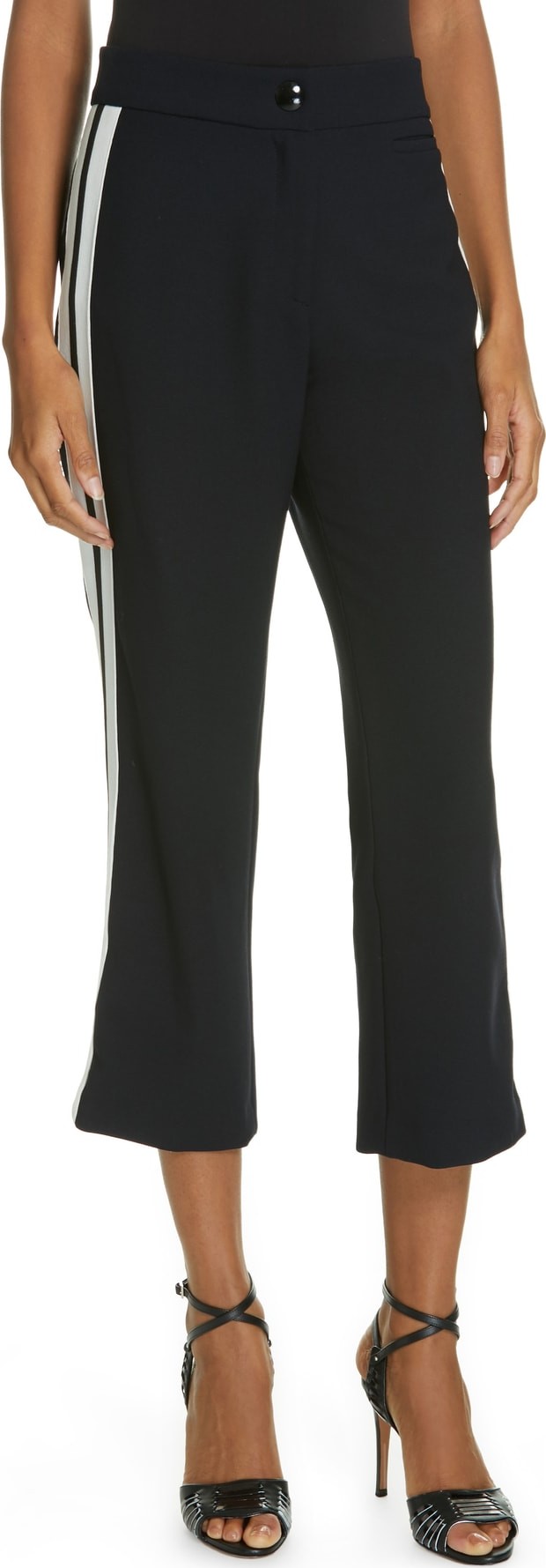 Veronica Beard Marlin Side Stripe Crop Trousers