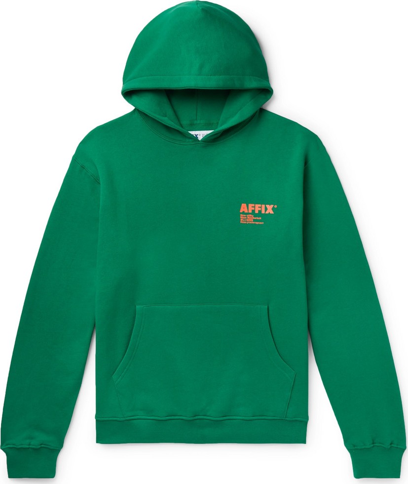 Affix Logo-Print Fleece-Back Cotton-Jersey Hoodie