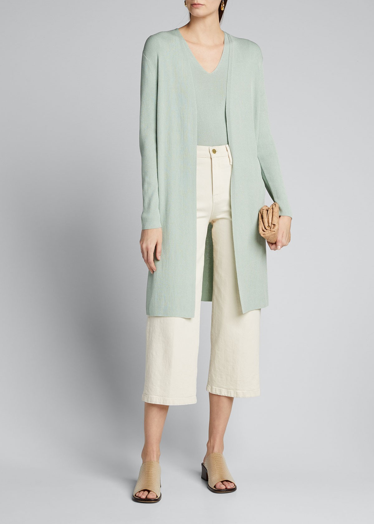 Lafayette 148 New York Fine-spun Voile Rib Cardigan