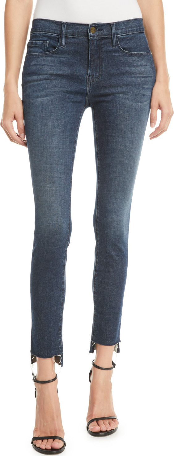 FRAME DENIM Le Skinny De Jeanne Raw Stagger-Hem Skinny Jeans