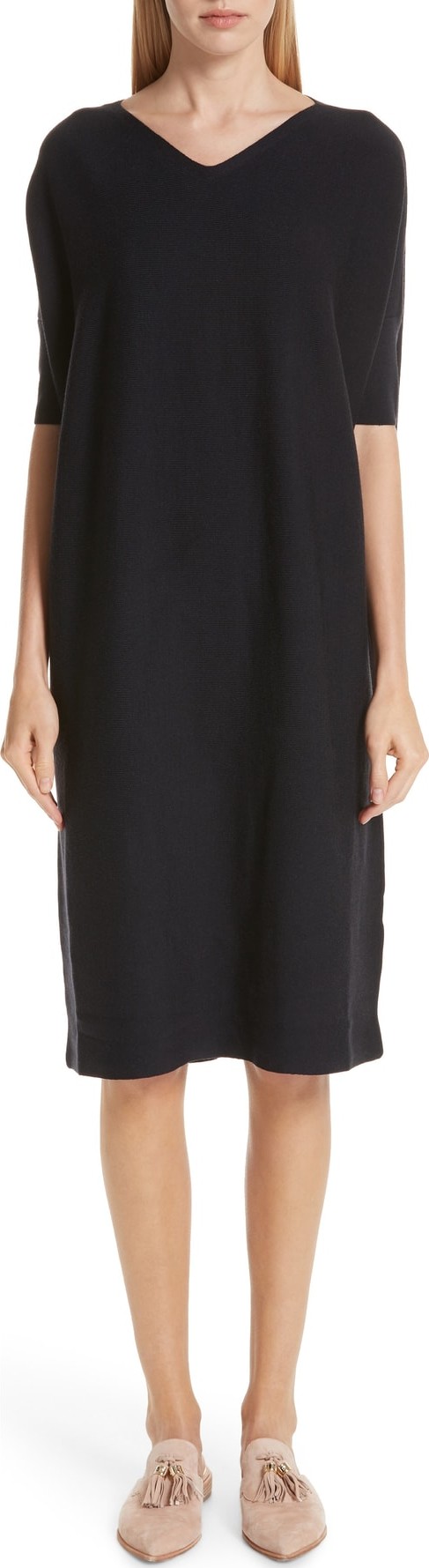 Lafayette 148 New York Relaxed Rib Knit Sweater Dress