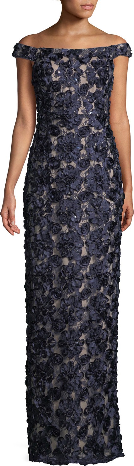 Aidan Mattox ROSETTE OFF THE SHOULDER LON