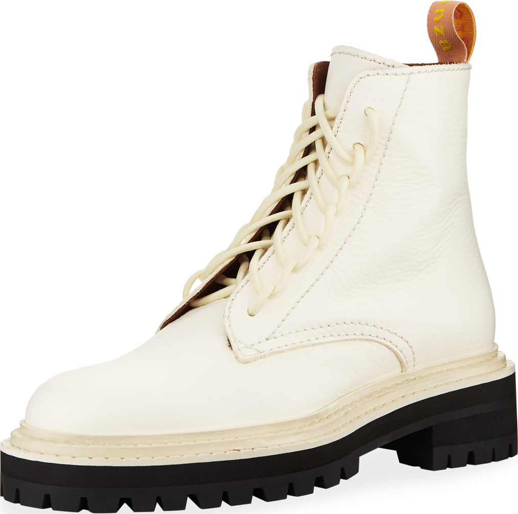 Proenza Schouler Leather Lace-Up Combat Boots