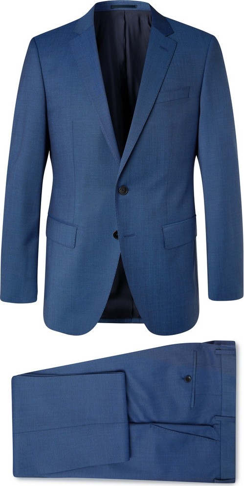 HUGO BOSS Grey Huge/Genius Slim-Fit Super 120s Virgin Wool Suit