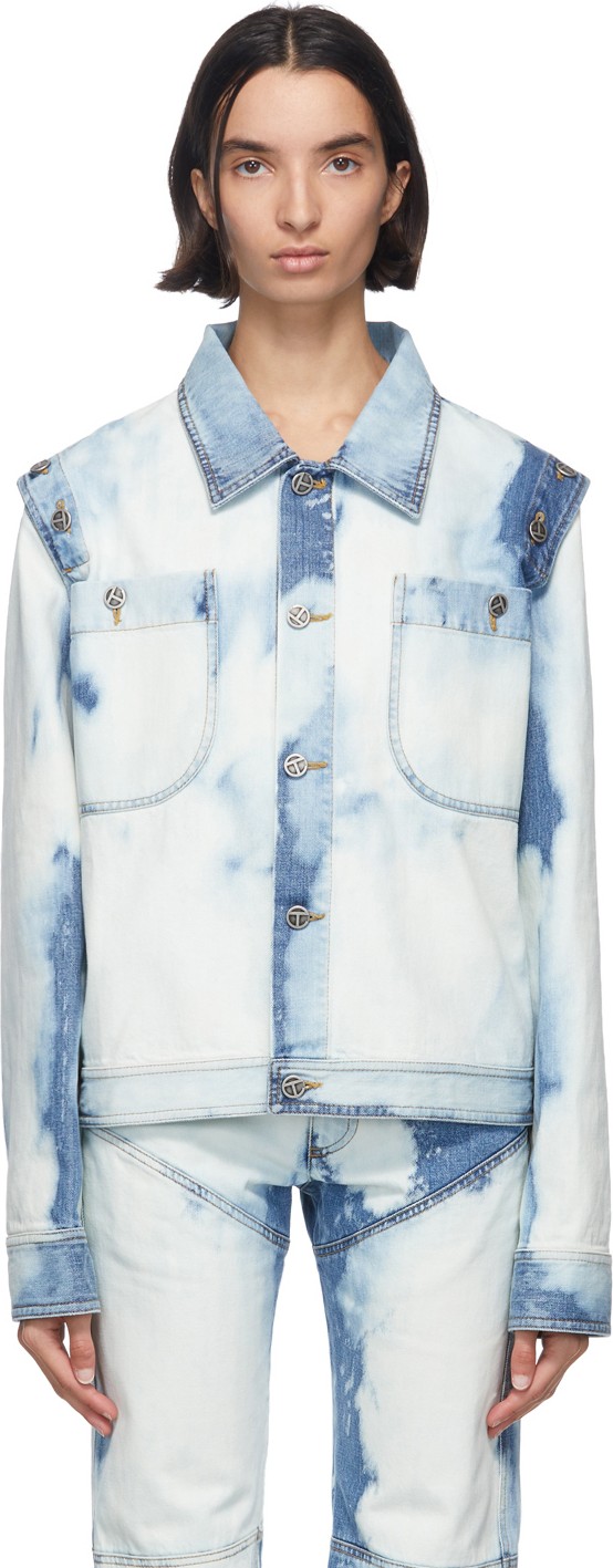 Telfar Blue Bleach Denim Detachable Jacket