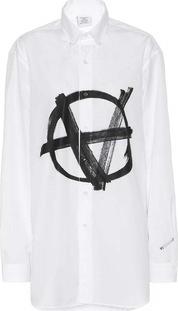 Vetements Printed cotton-poplin shirt