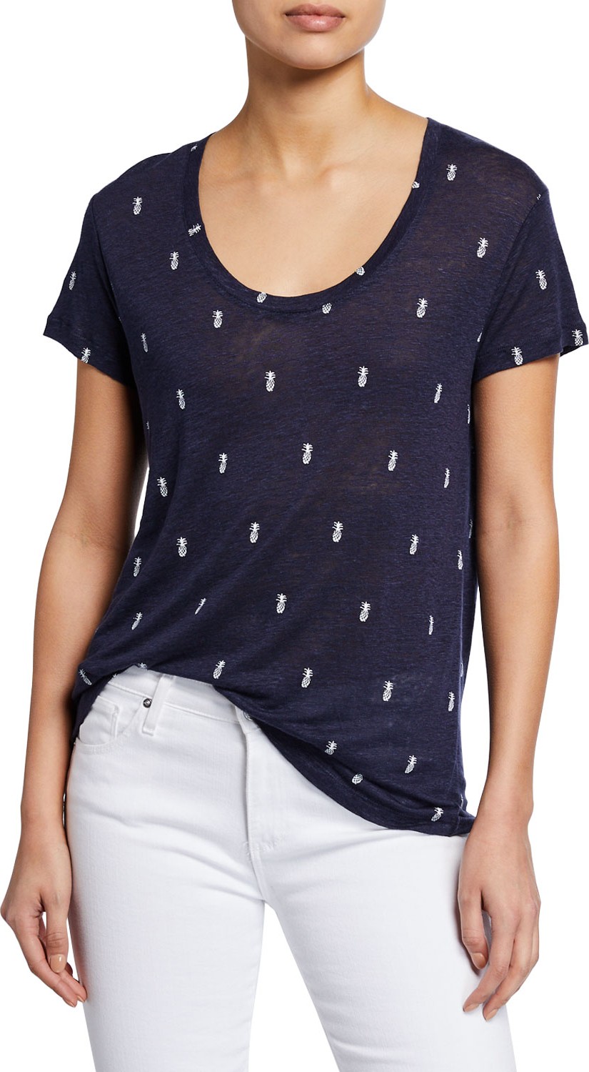 RAILS Luna Pineapple Scoop-Neck Short-Sleeve Tee