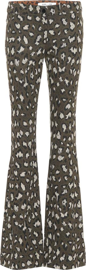 DIANE von FURSTENBERG Leopard-print low-rise flared pants