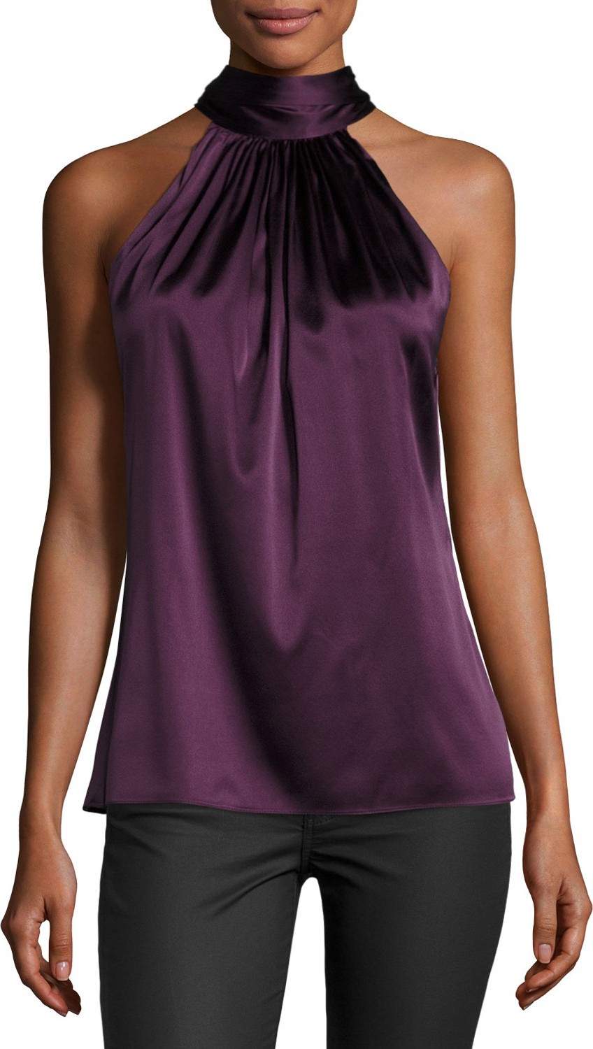Ramy Brook Paige Halter-Neck Top, Merlot