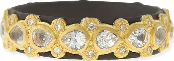 Armenta Pear Sapphire & Diamond Band Ring