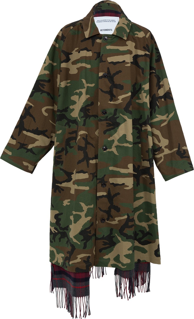 Vetements Camo Scarf trench coat