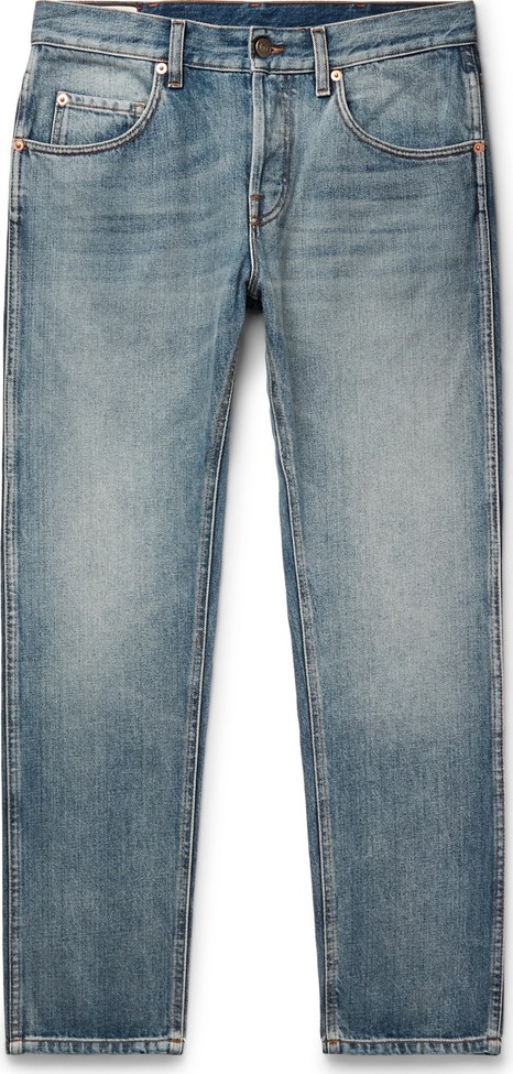 Gucci Slim-Fit Cropped Tapered Denim Jeans