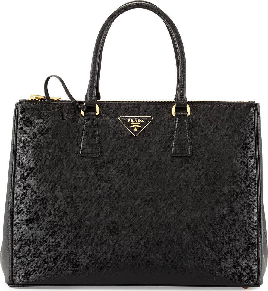 Prada Saffiano Medium Executive Tote Bag, Black (Nero)