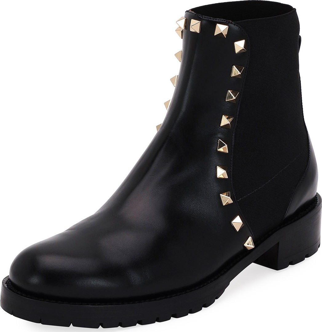 Valentino Rockstud Leather Boot  Black