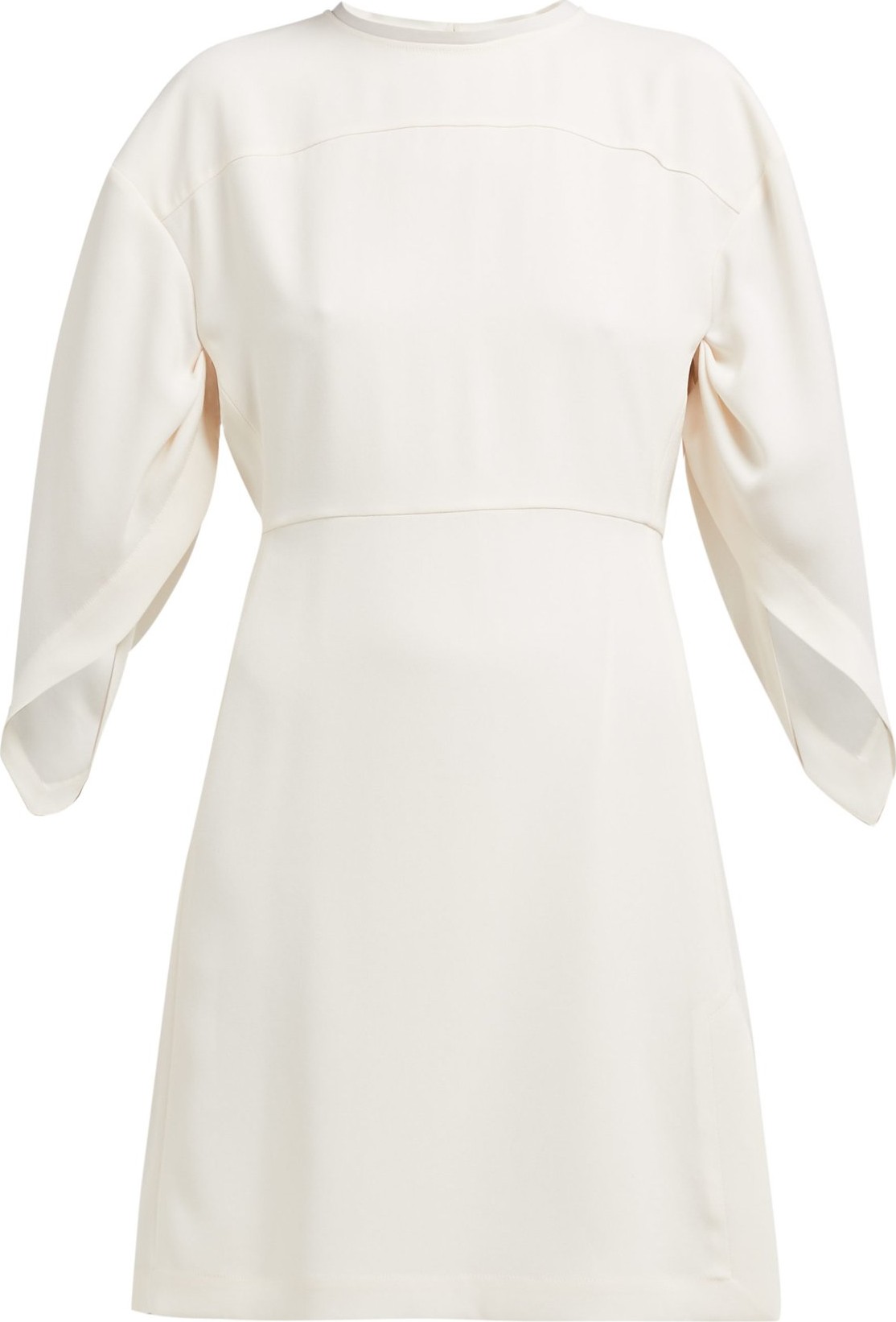 Chloe Draped-sleeve crepe mini dress