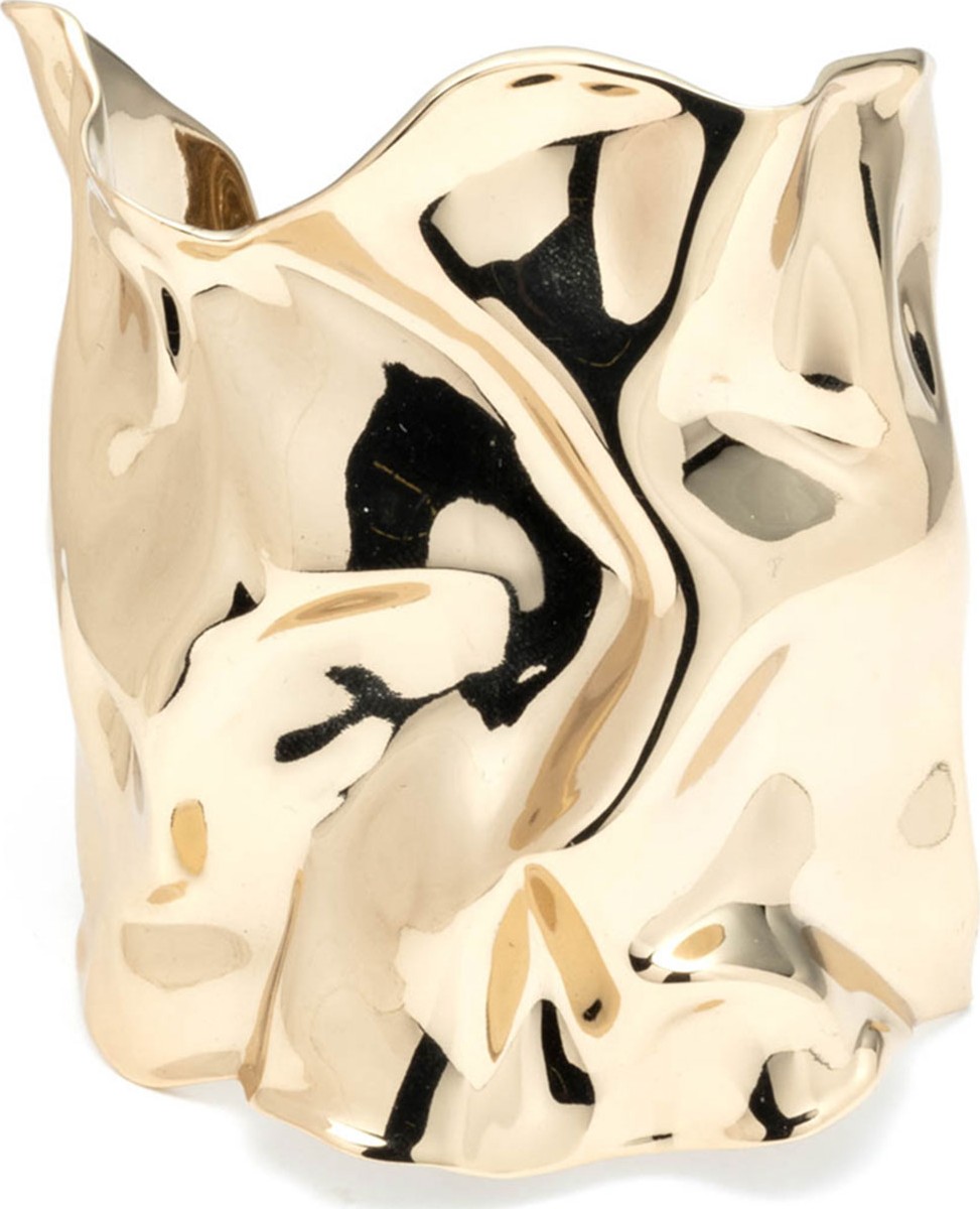 Alexis Bittar Crumpled Gold Wide Cuff