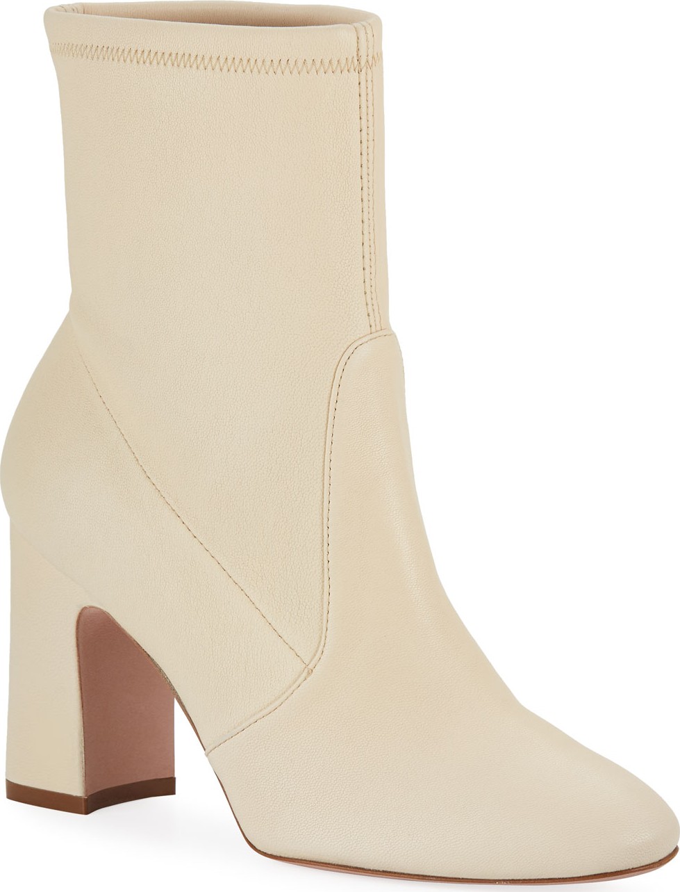 Stuart Weitzman Niki Block-Heel Leather Booties