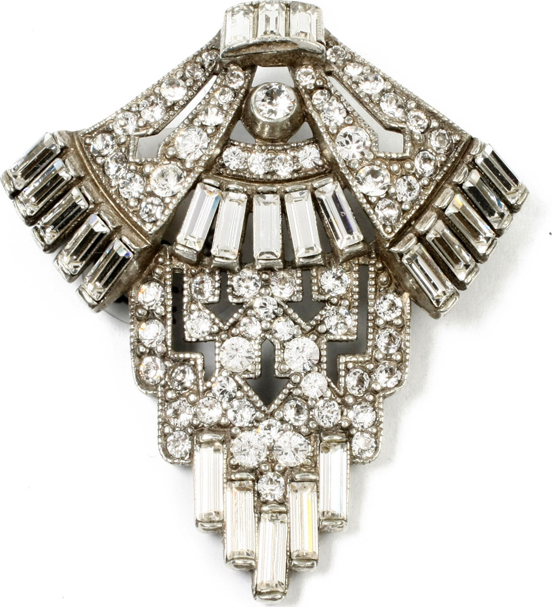 Ben-Amun Geometric Crystal Deco Brooch