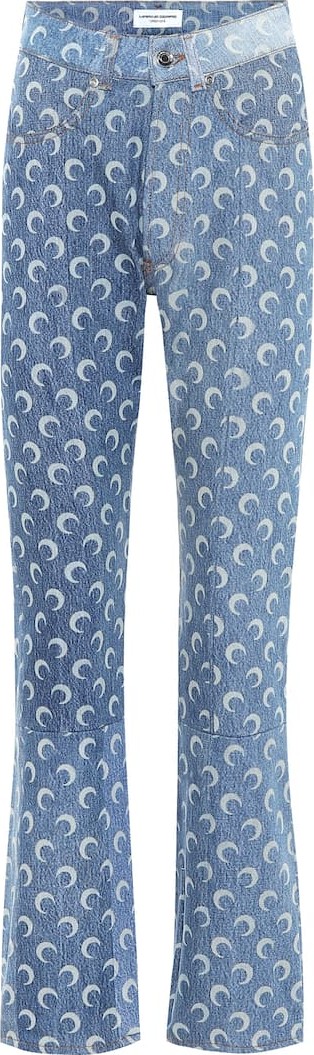 Marine Serre Printed high-rise jeans