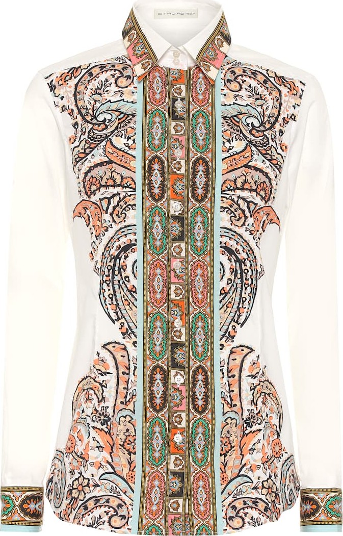 Etro Printed stretch-cotton shirt