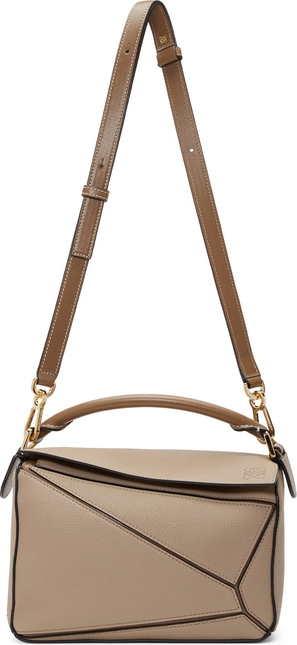 LOEWE Taupe Small Puzzle Bag