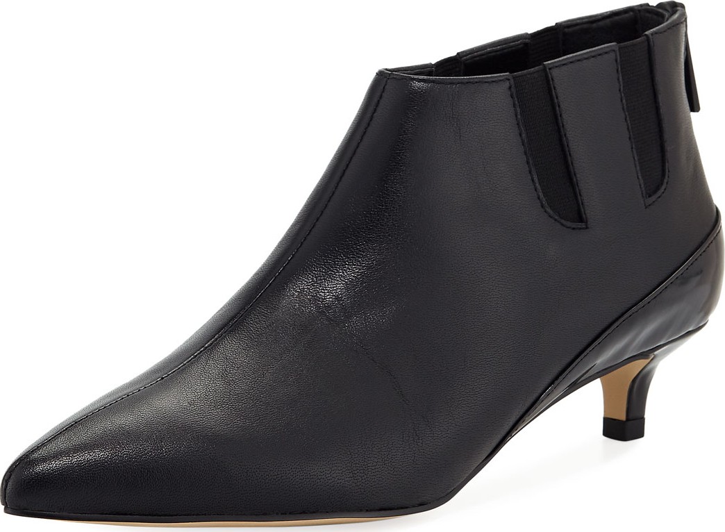 Donald J Pliner Ilex Leather Kitten-Heel Booties