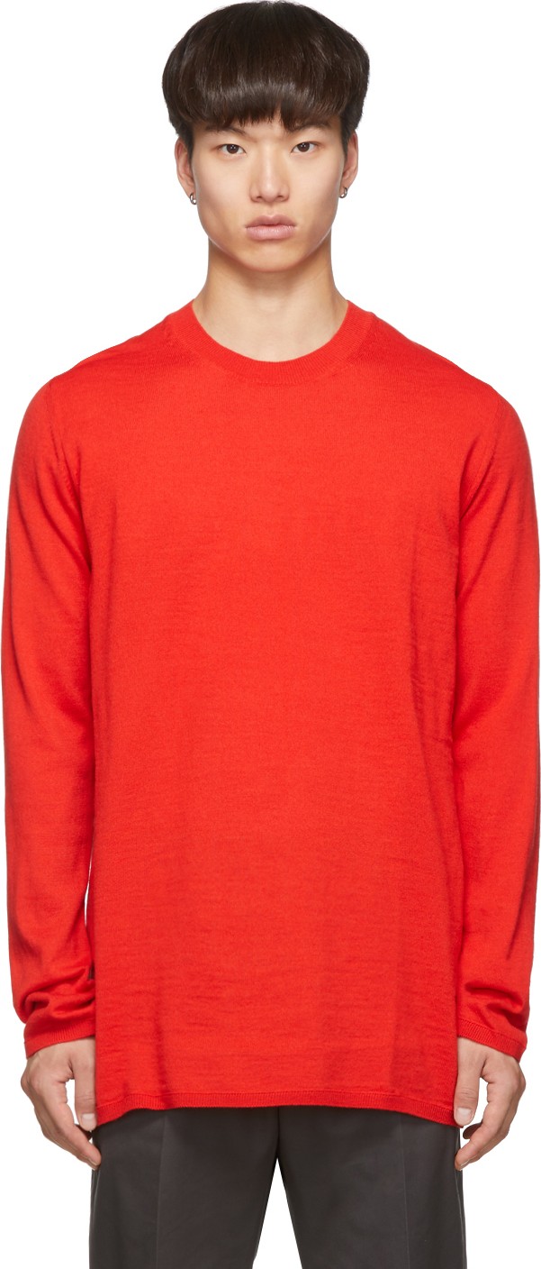 Comme Des Garcons Red Wool Gauge 14 Sweater