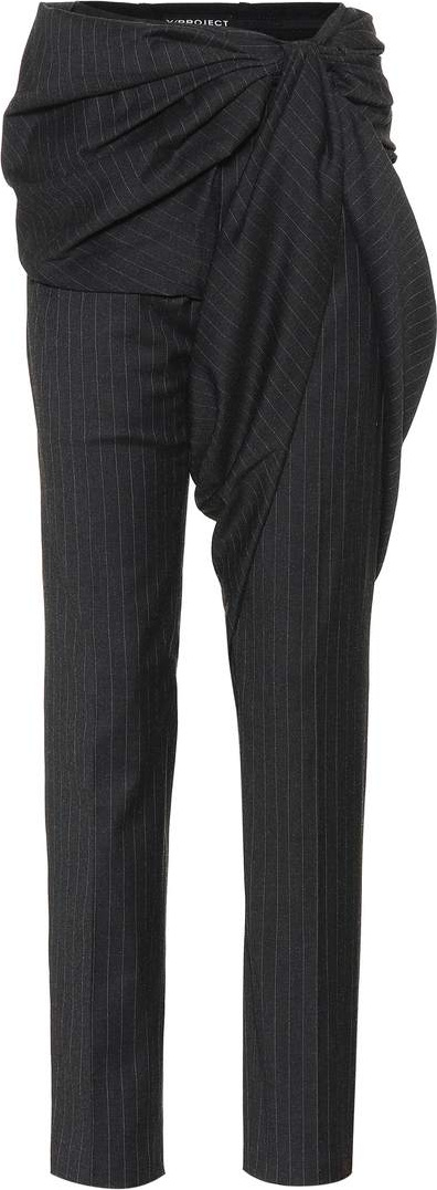 Y/Project Striped wool-blend pants