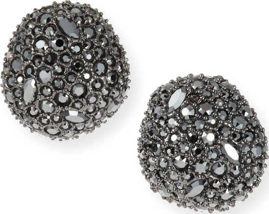 Alexis Bittar Organic Pod-Shaped Crystal Encrusted Button Earrings
