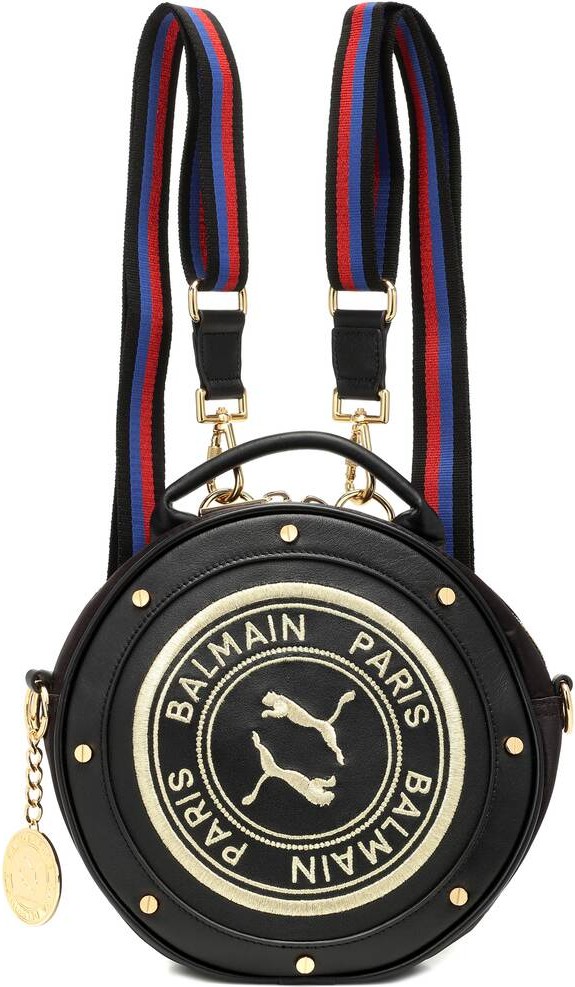 PUMA x Balmain round leather backpack