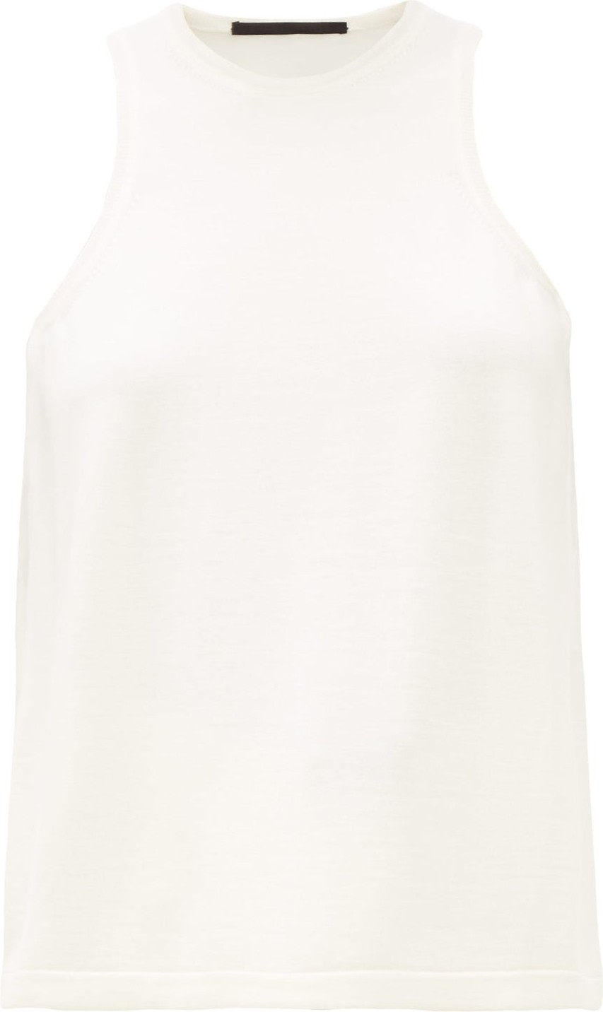 Haider Ackermann Silk-panel wool tank top