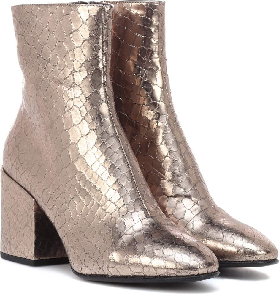 Dries Van Noten Metallic leather ankle boots