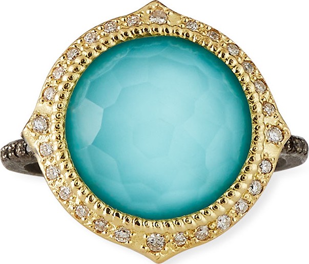 Armenta Old World Pointed Turquoise/Quart Ring w/ Diamonds  Size 6.5 Armenta Old World Pointed Turquoise/Quart Ring w/ Diamonds  Size 6.5