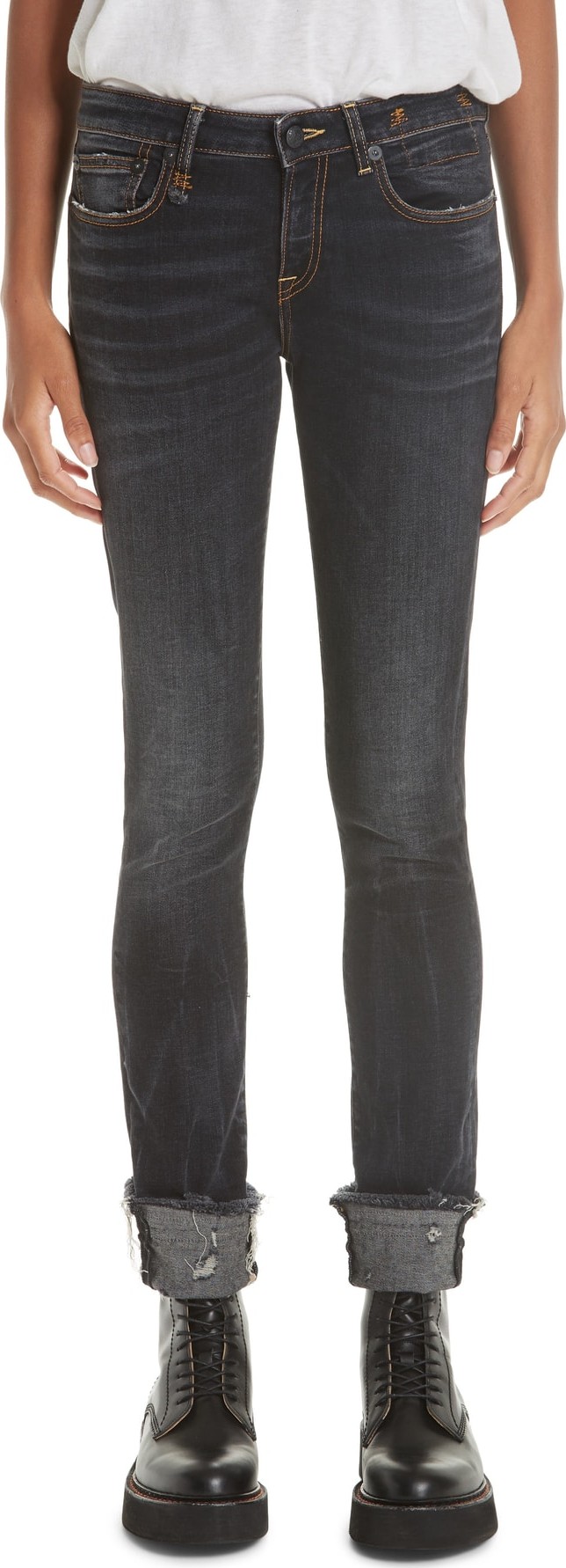 R13 Kate Cuffed Skinny Jeans